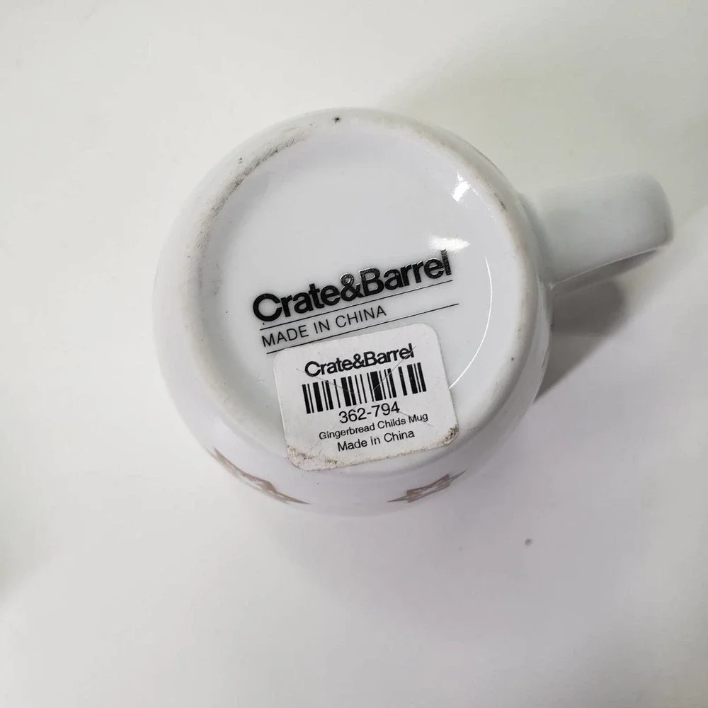 Crate & Barrel‎ Gingerbread Childs Mug Mini Coffee Espresso Cup White